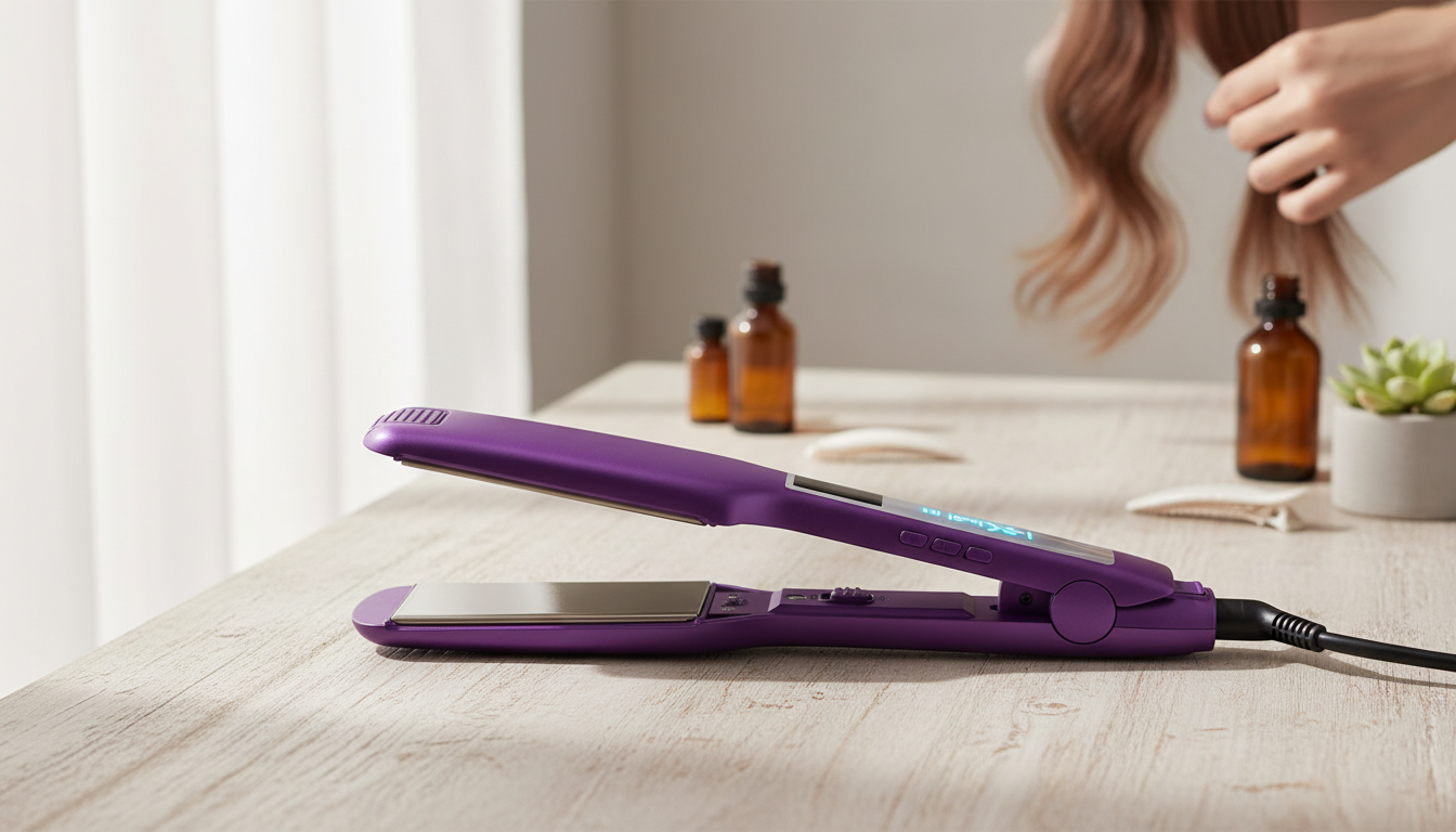 Titanium Hair Straightener: LCD Control & Instant Heat