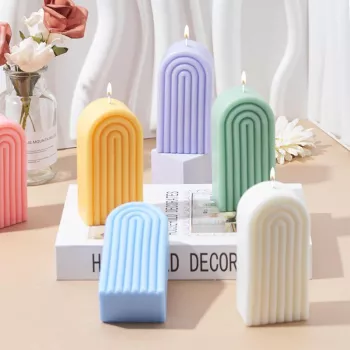 Nordic Arch Candle: Geometric Scented Decor Calm